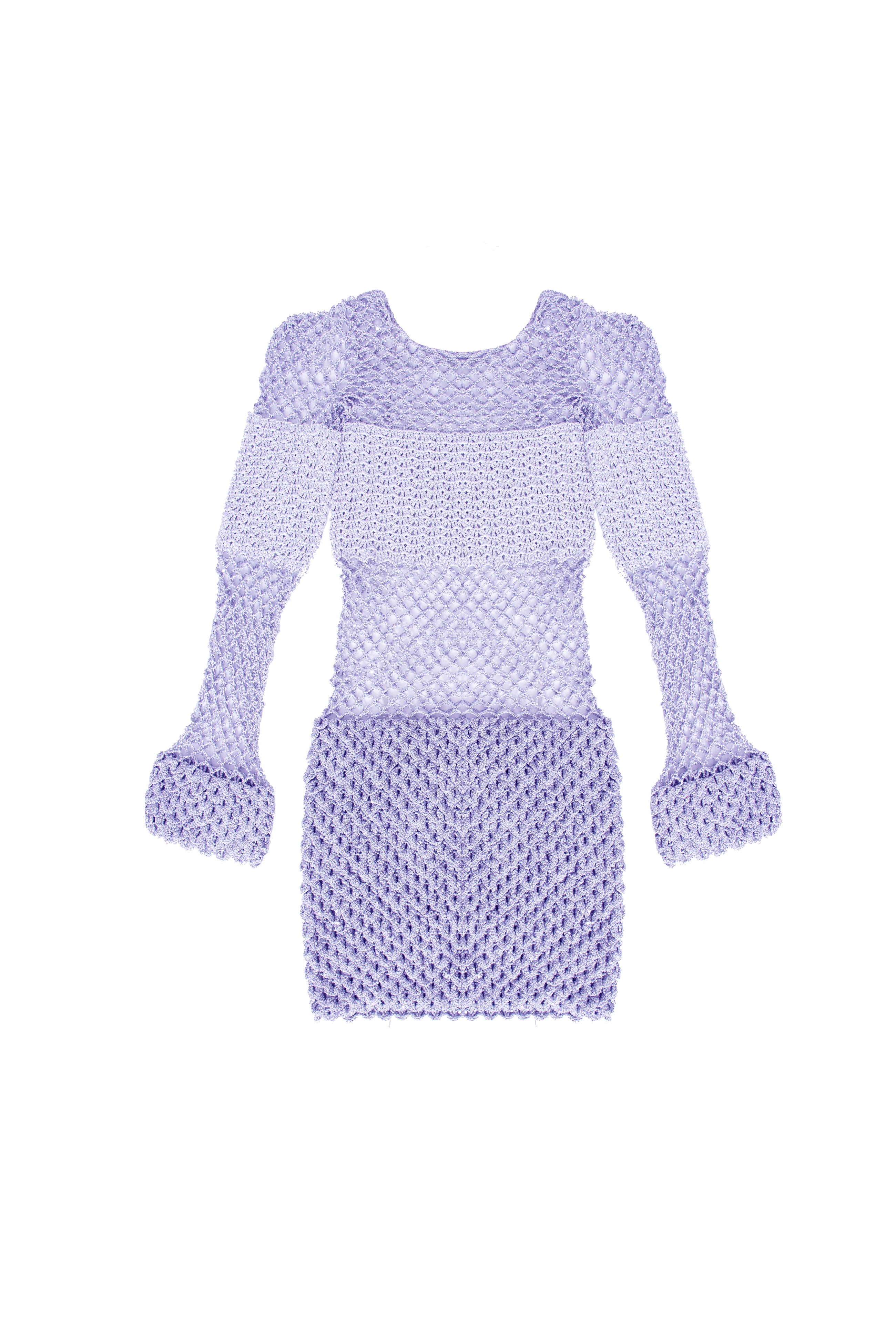 Vestido Escamas em Crochê Lilás