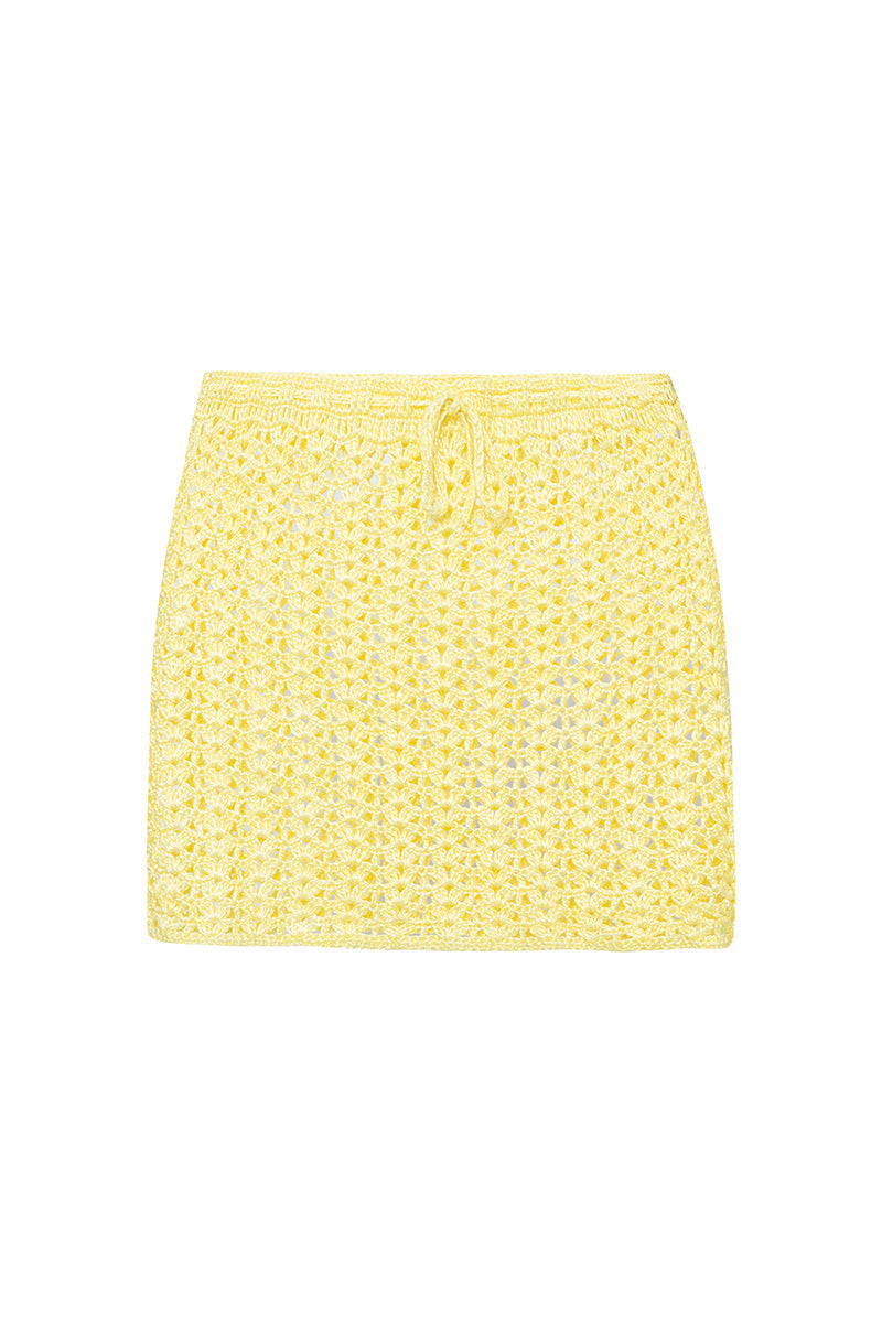 Saia Heart em Fios de Seda Amarelo