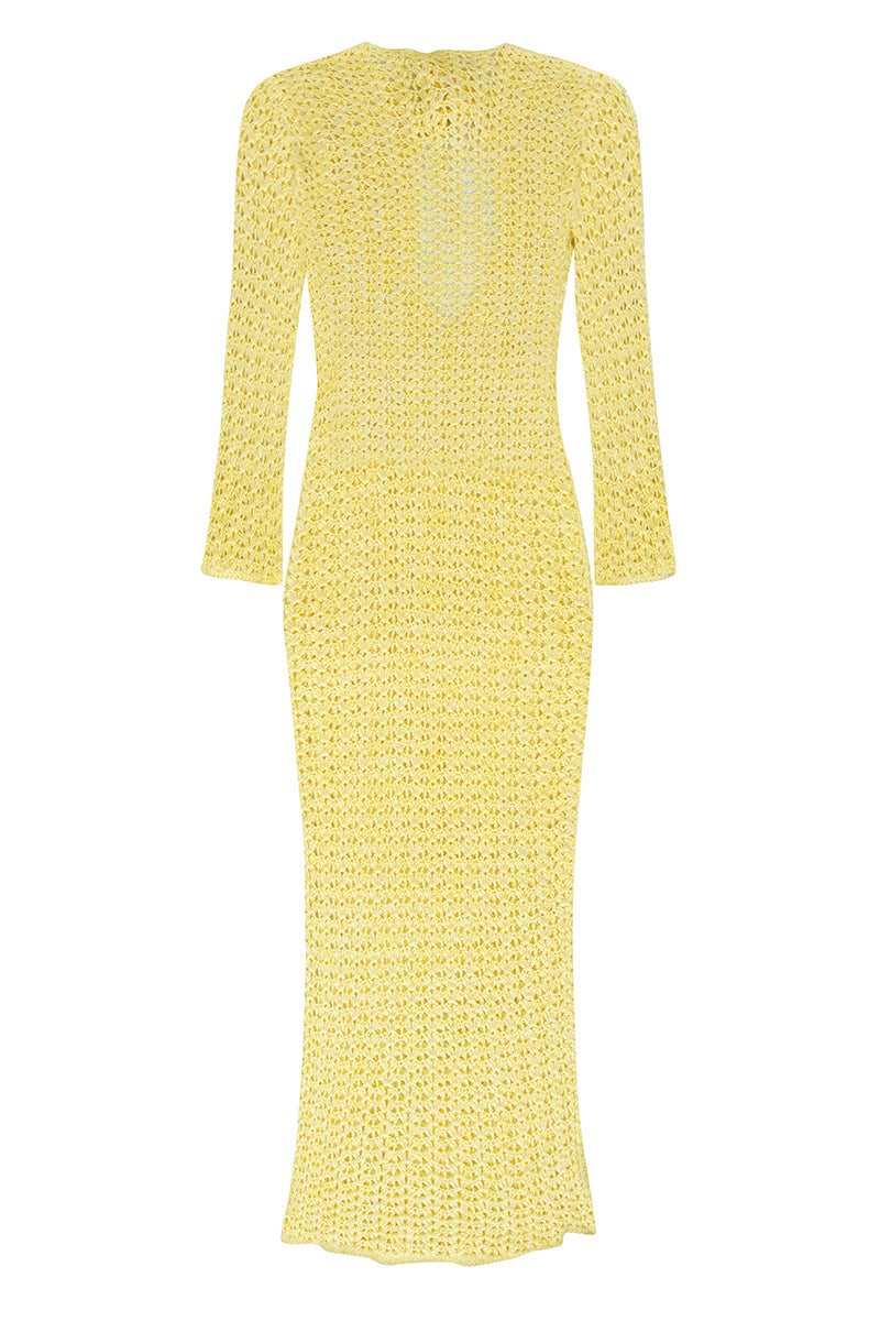 Vestido Heart Fios de Seda Amarelo