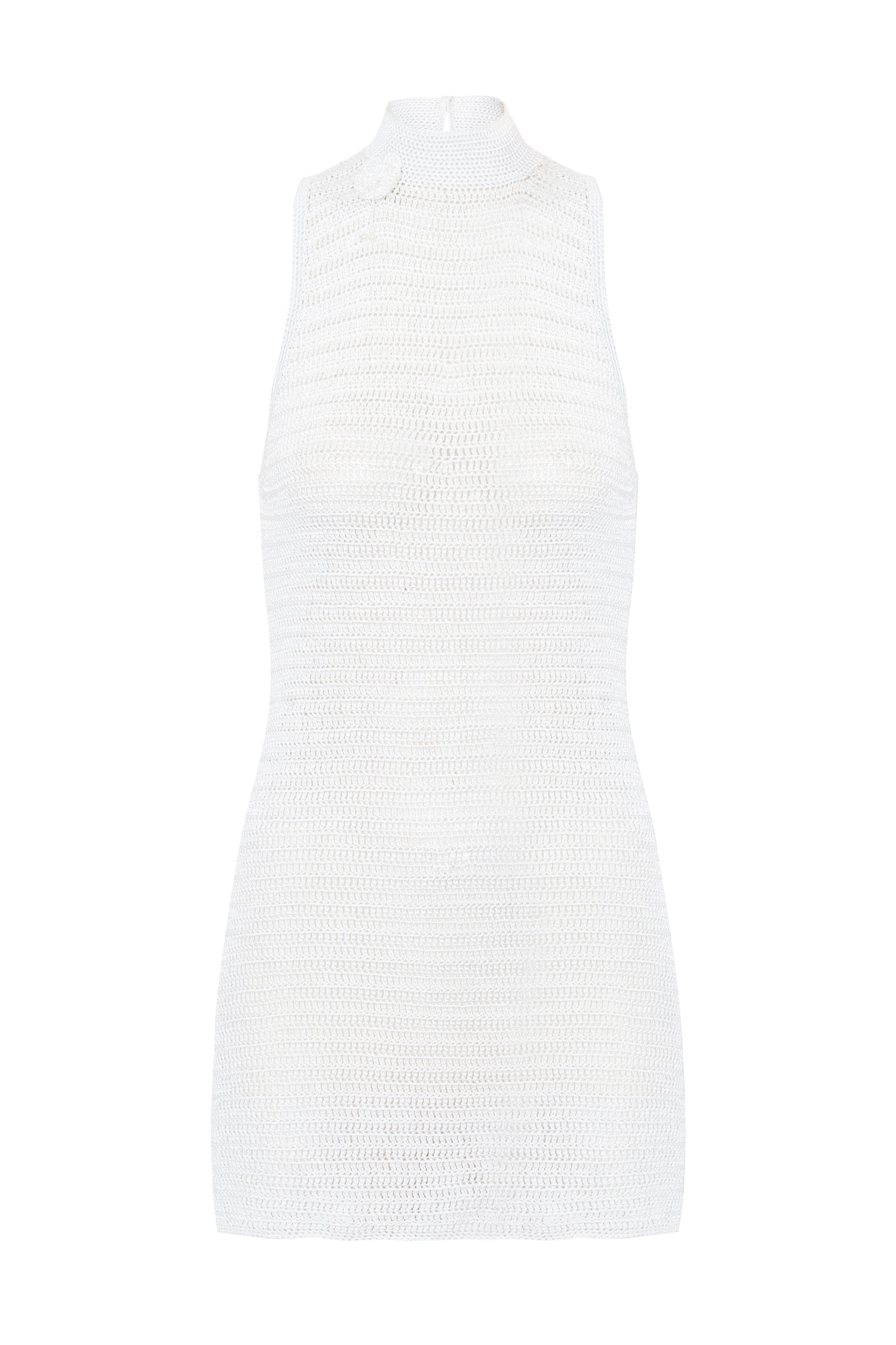 Vestido Duda Branco em Crochê