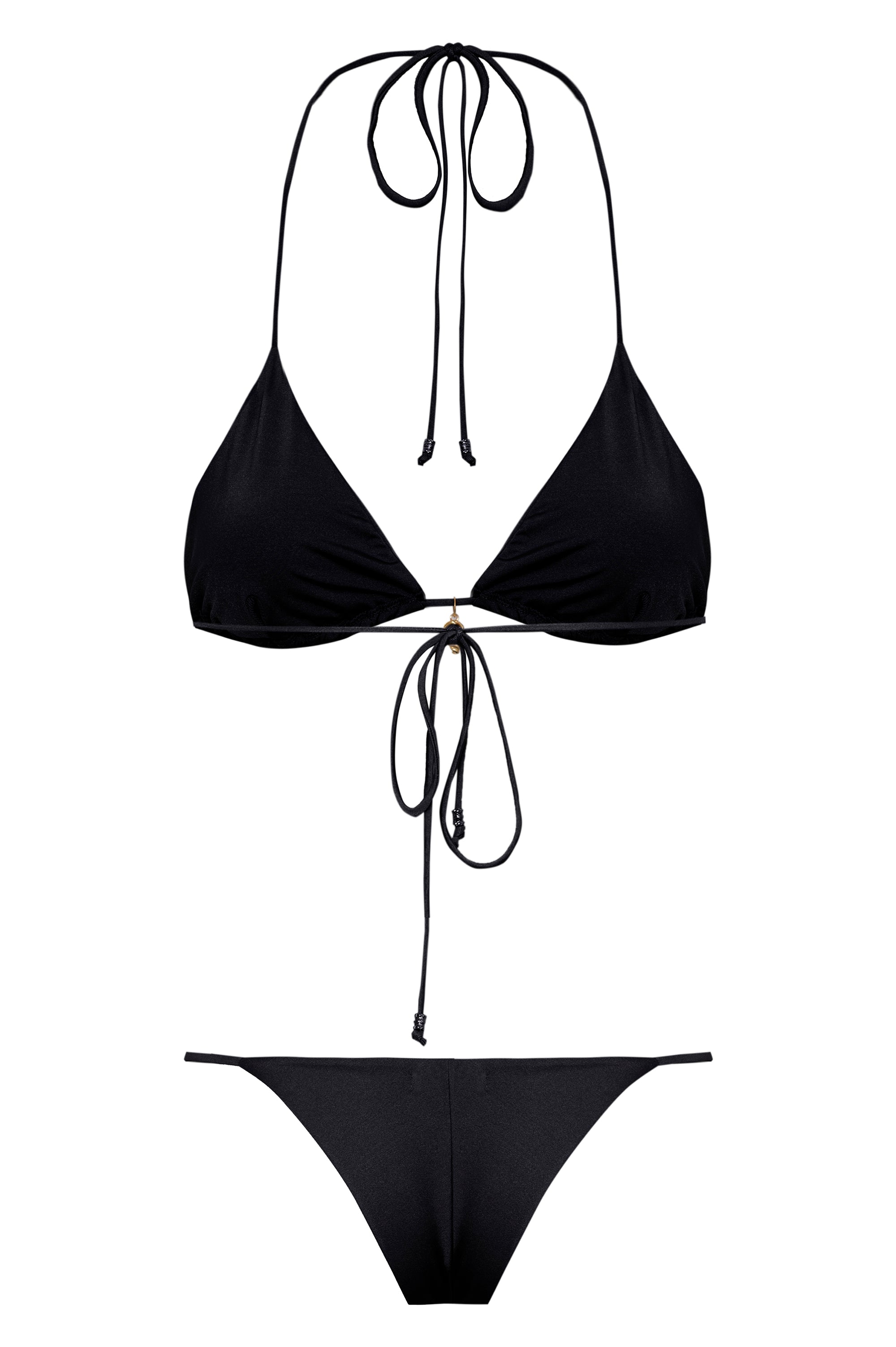 Top de bikini con cortina negra Jasmine