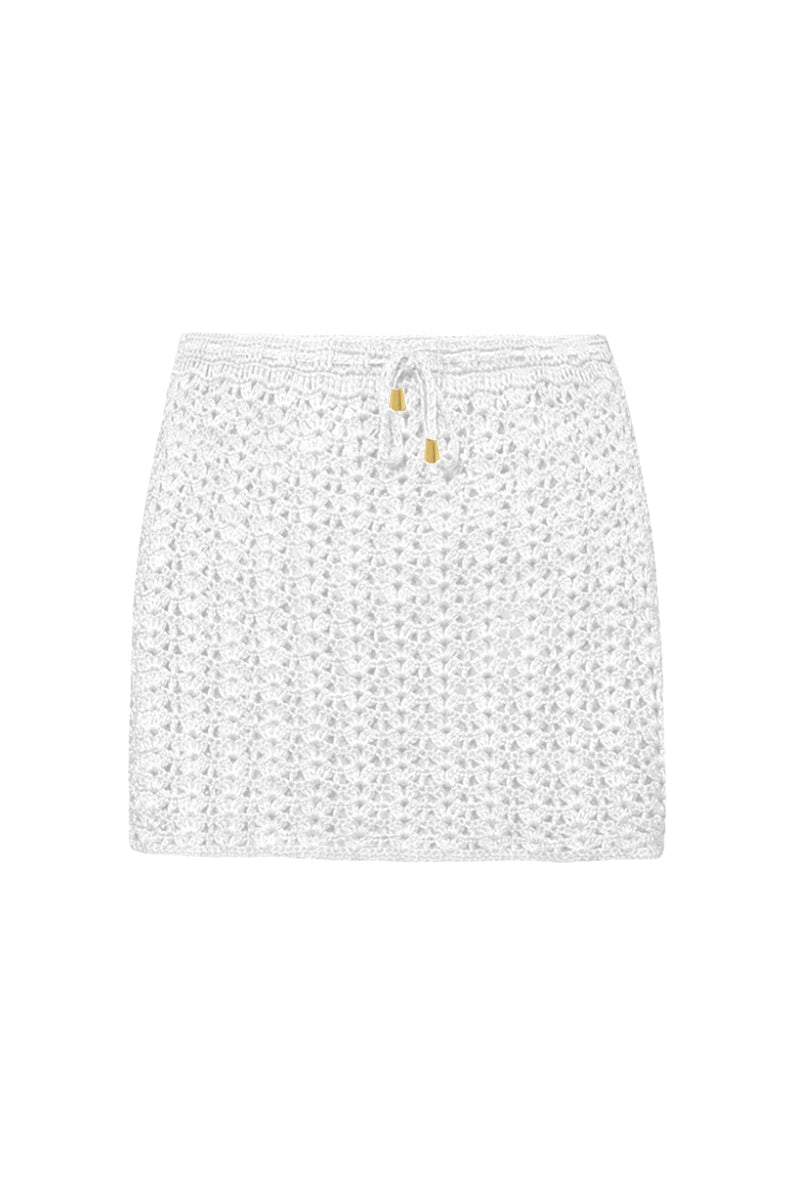 Saia Heart em Fios de Seda Off-White