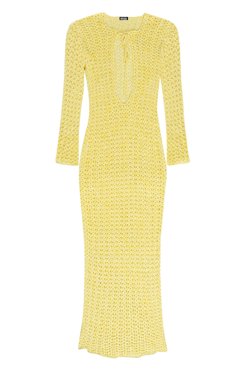 Vestido Heart Fios de Seda Amarelo