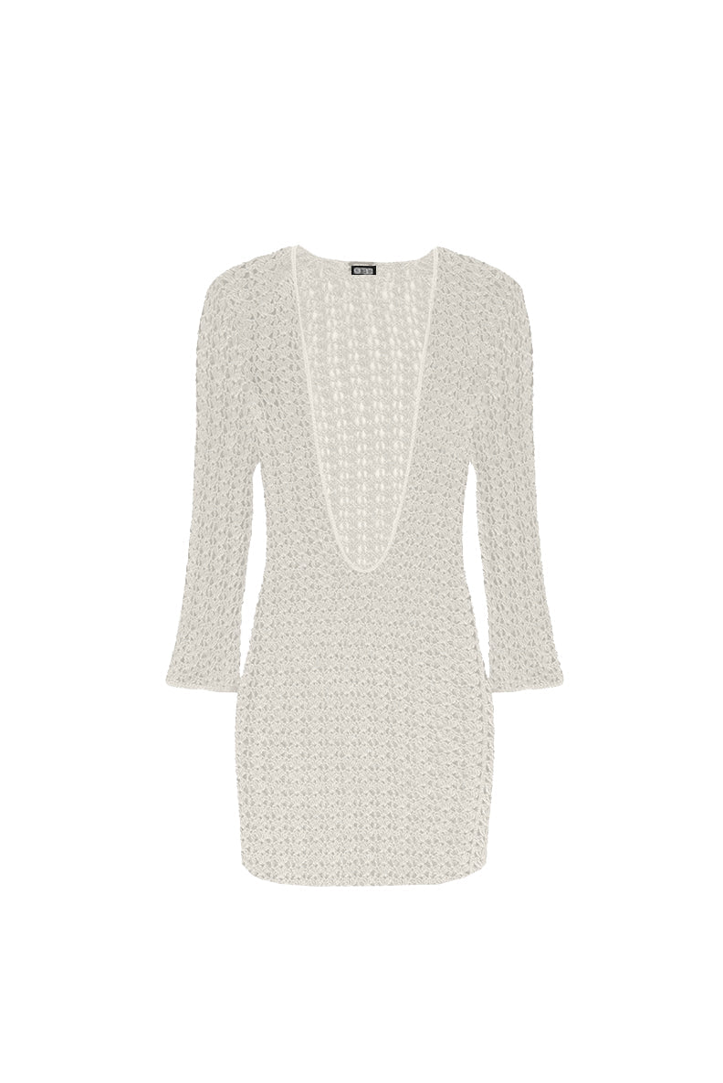 Vestido em Crochê Luna Curto Branco