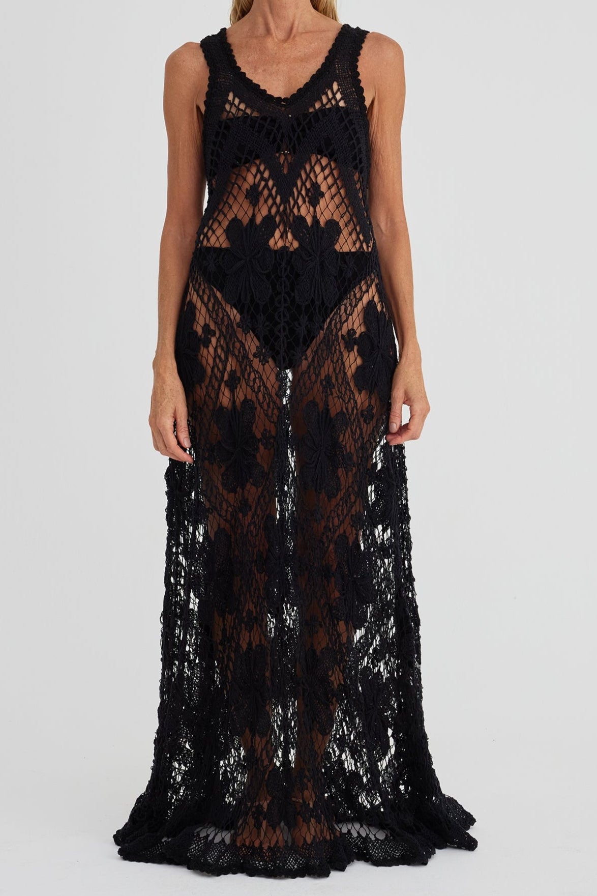 Vestido em Renda Filé Preto