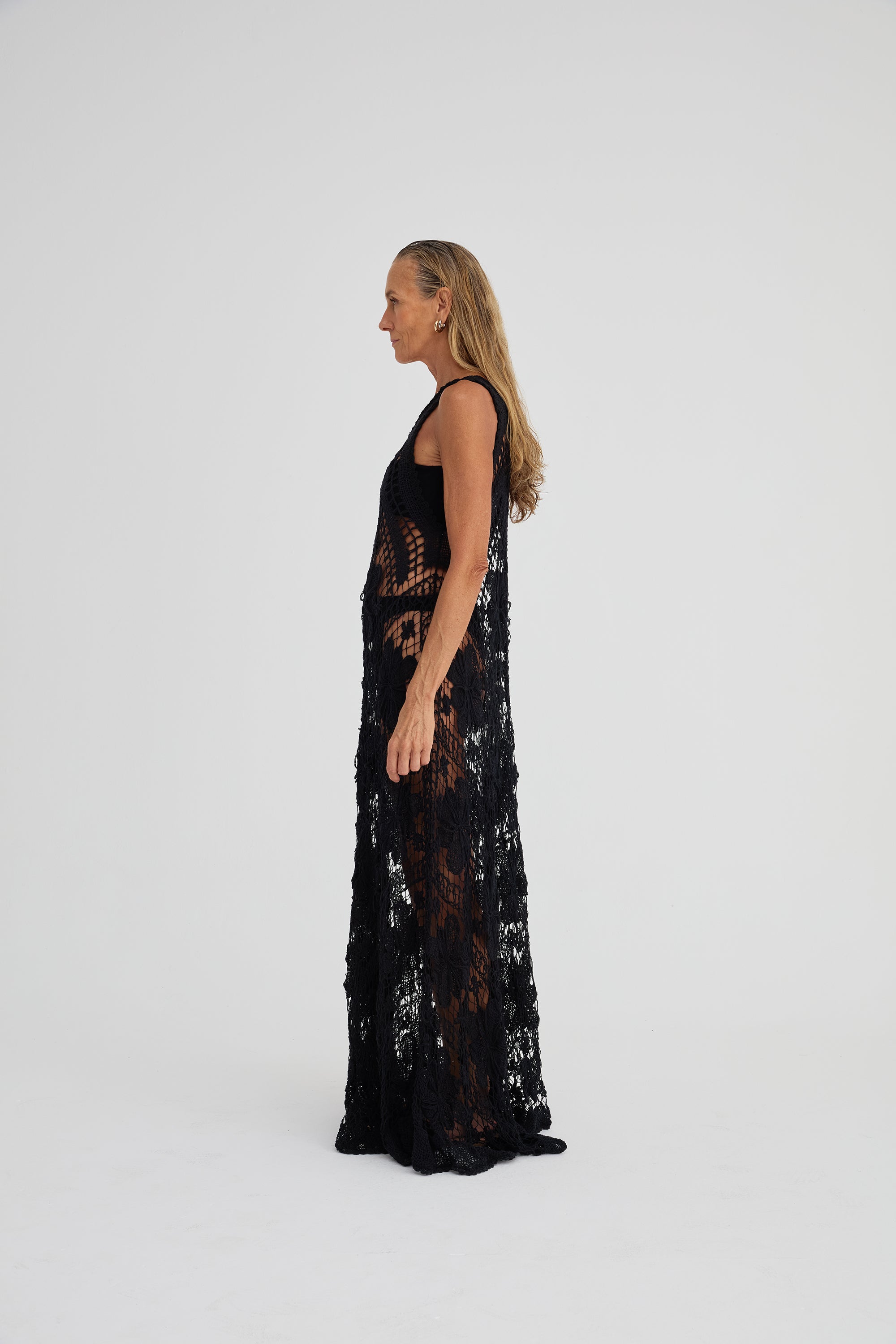 Vestido em Renda Filé Preto