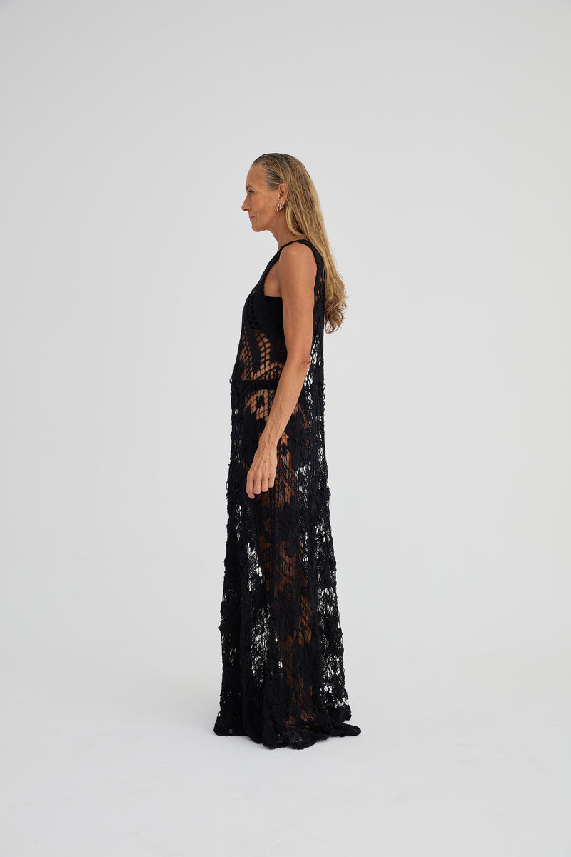 Vestido em Renda Filé Preto