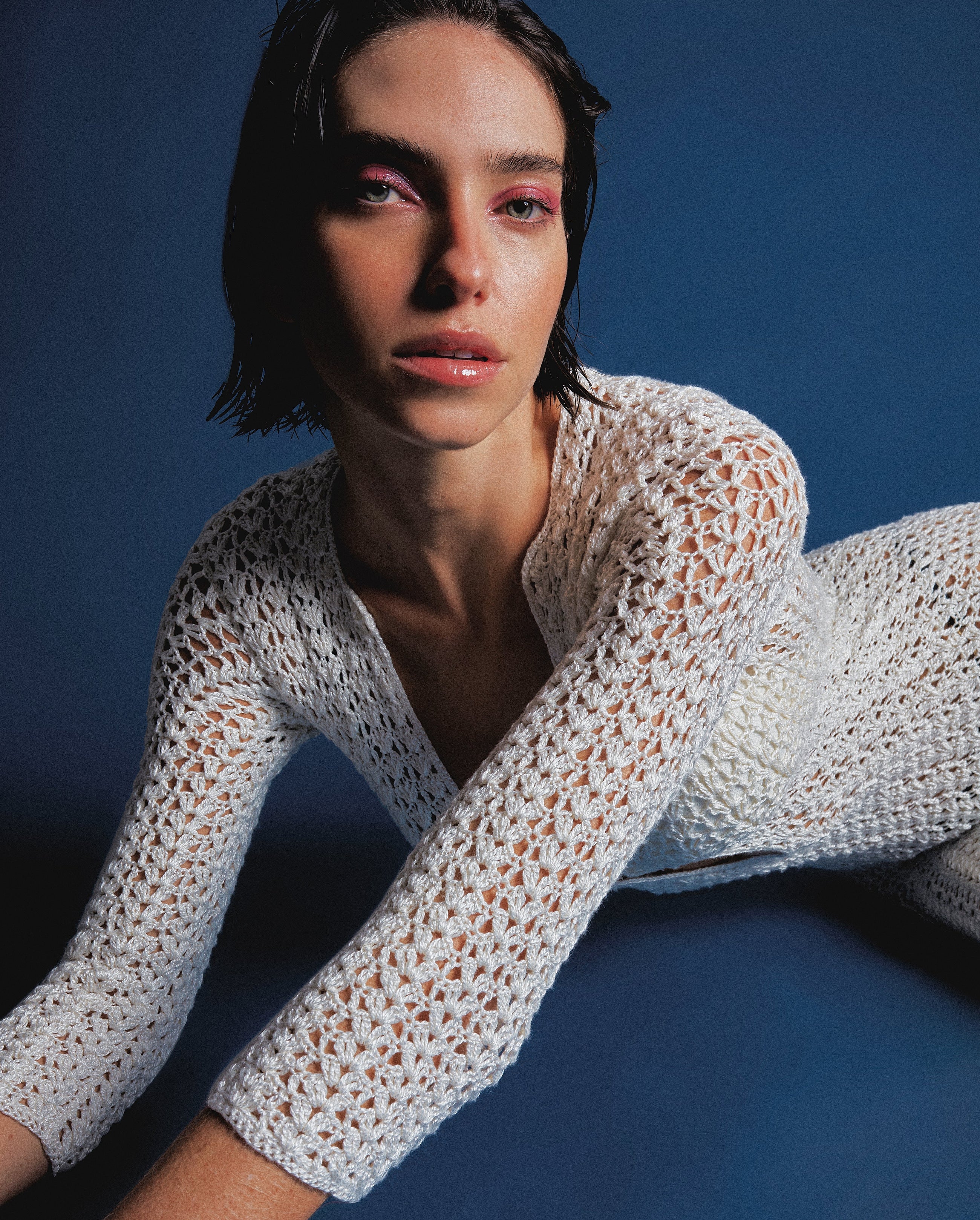 Vestido em Crochê Luna Curto Branco