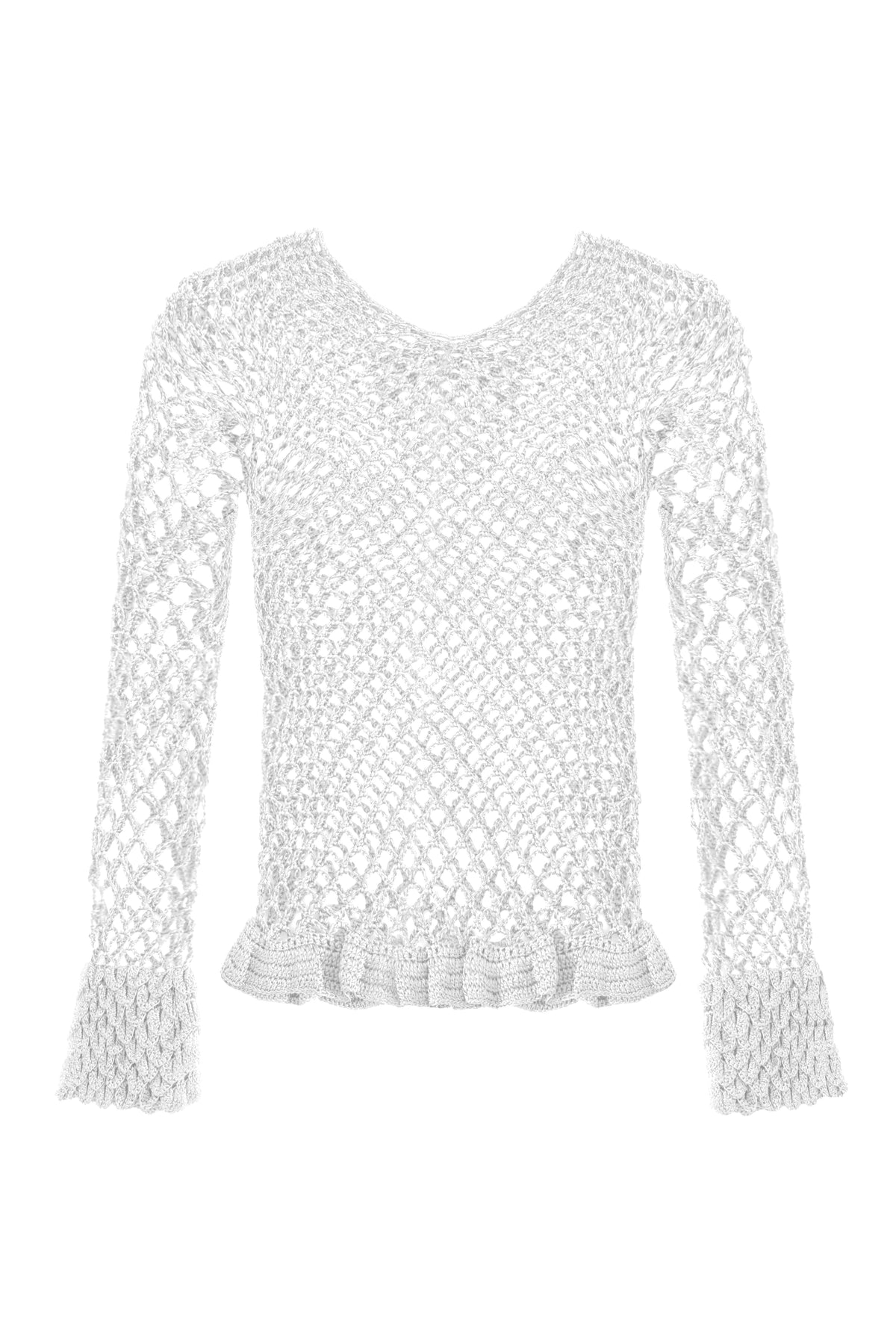 Top Escamas em Crochê Branco