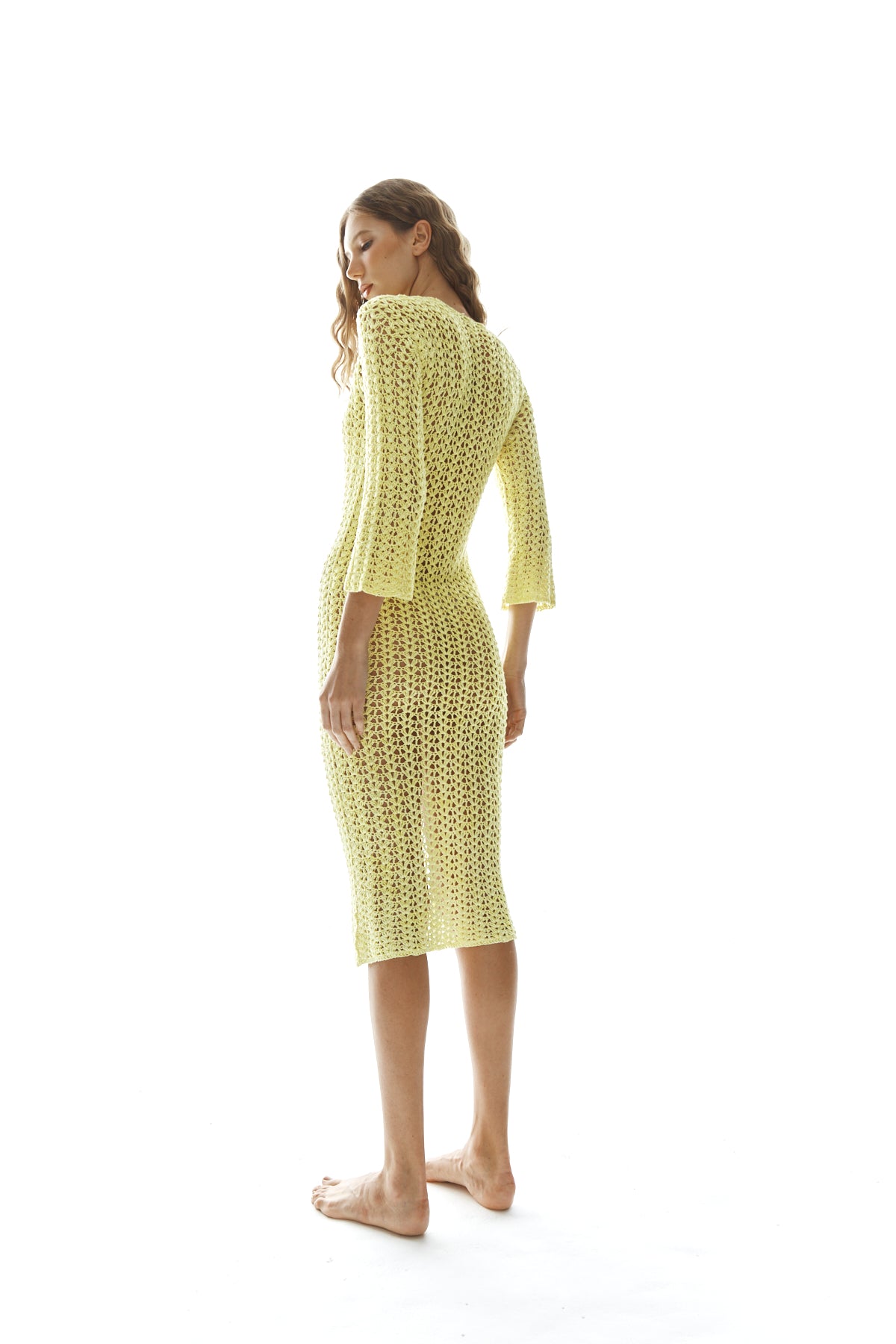 Vestido Heart Fios de Seda Amarelo