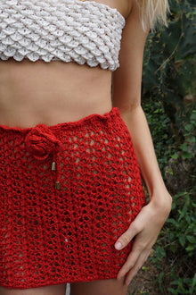 Saia Heart em Fios de Seda Vermelho