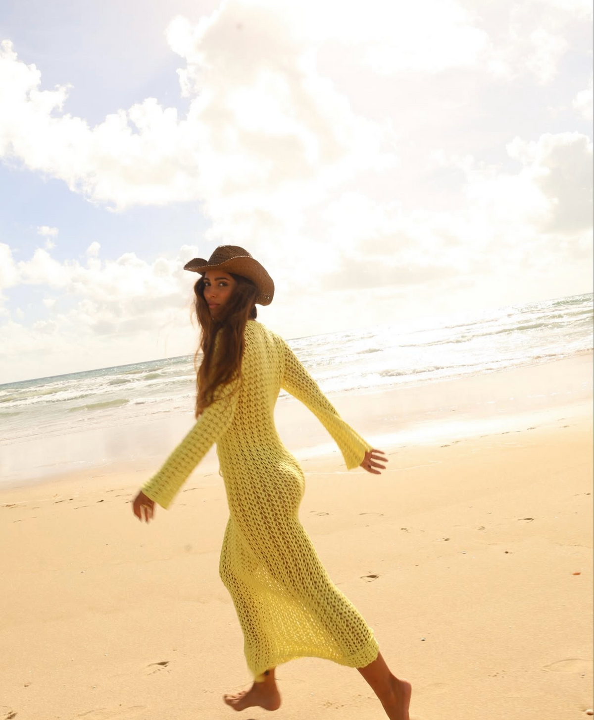 Vestido Heart Fios de Seda Amarelo