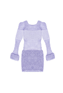 Vestido Escamas em Crochê Lilás