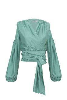 Wrap Top Seda Pura Verde