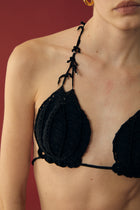 BIKINI TOP AYA WITH IN CROCHET BLACK