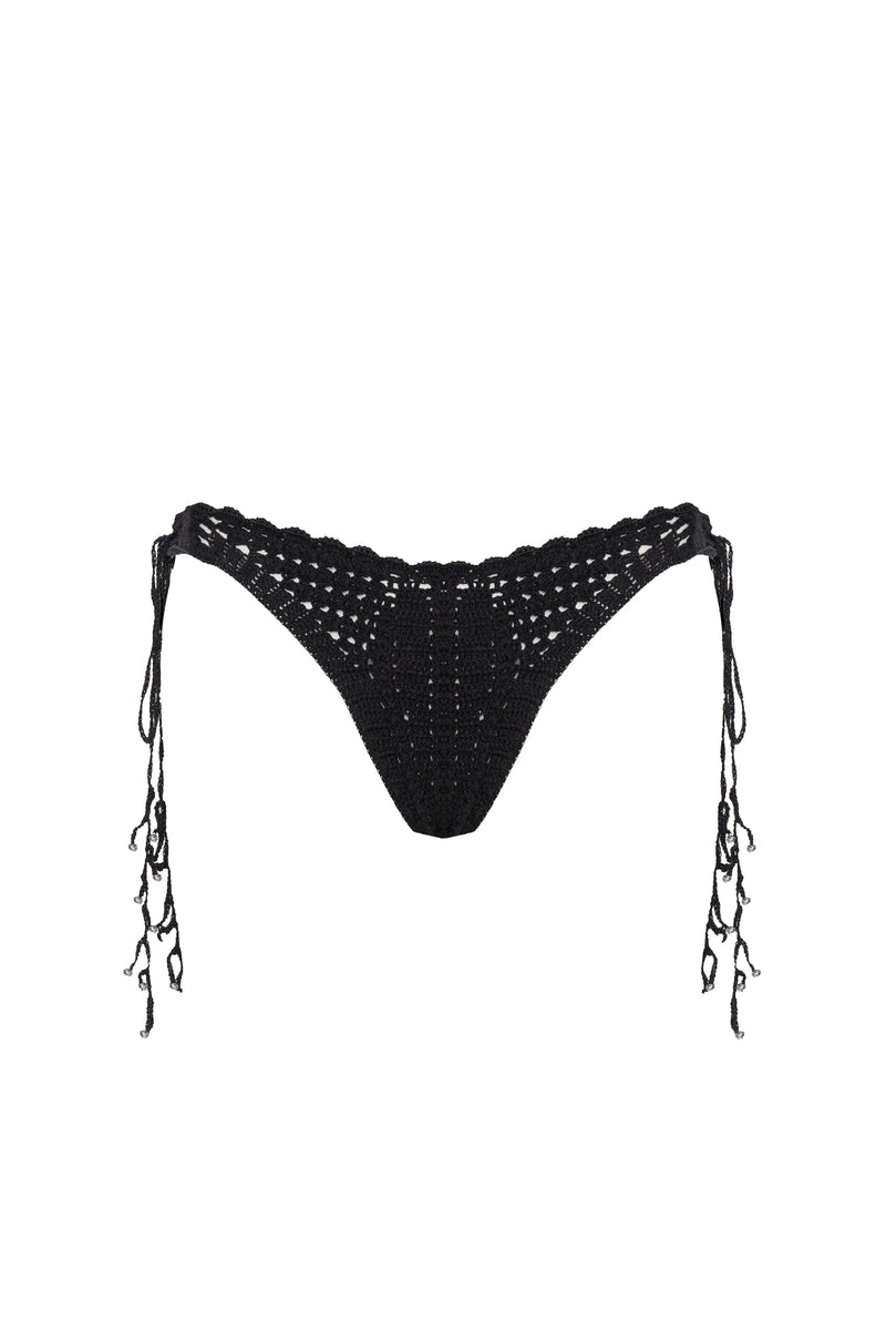 BIKINI BOTTOM AYA BLACK IN CROCHET 