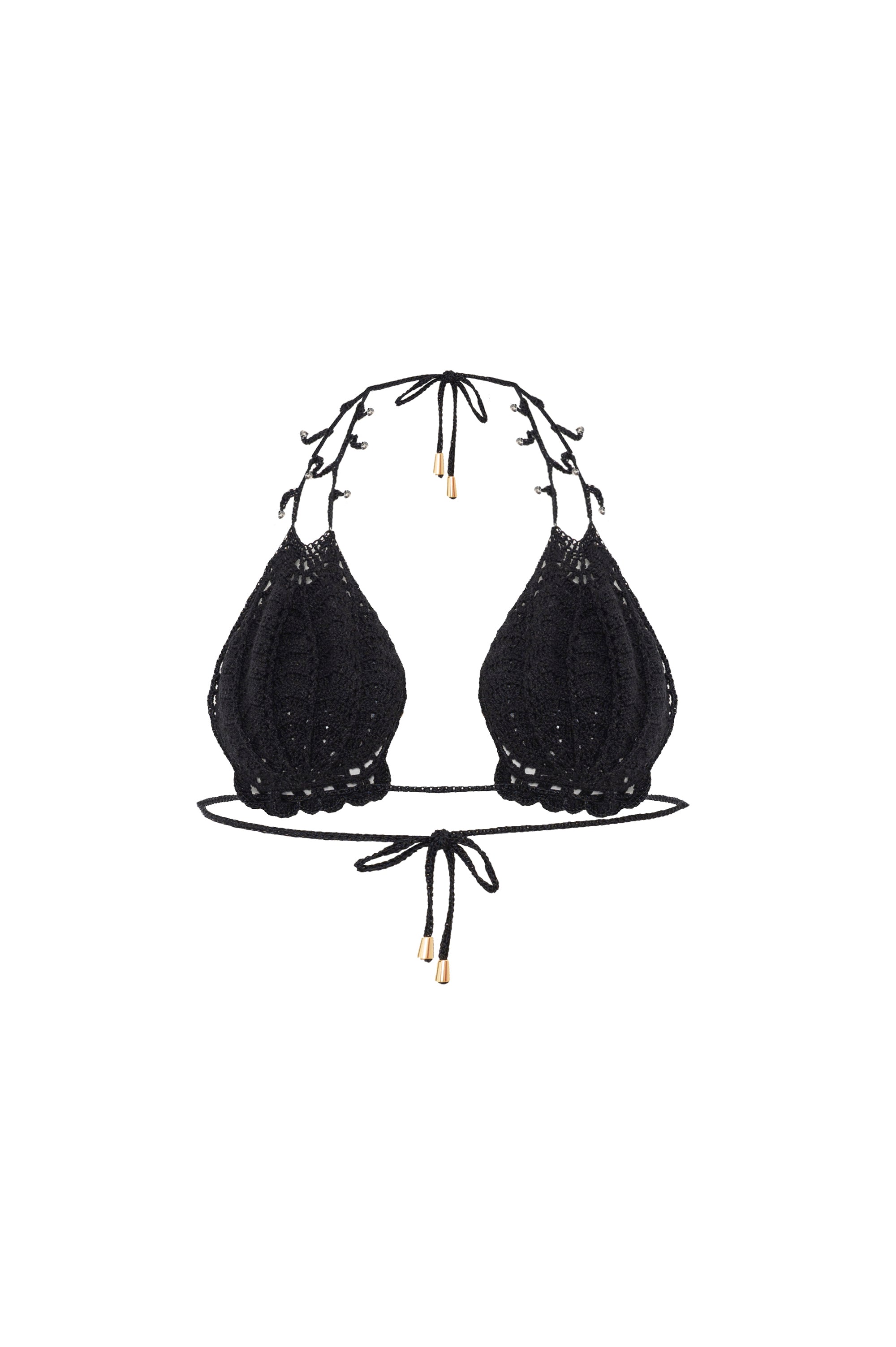 BIKINI TOP AYA WITH IN CROCHET BLACK