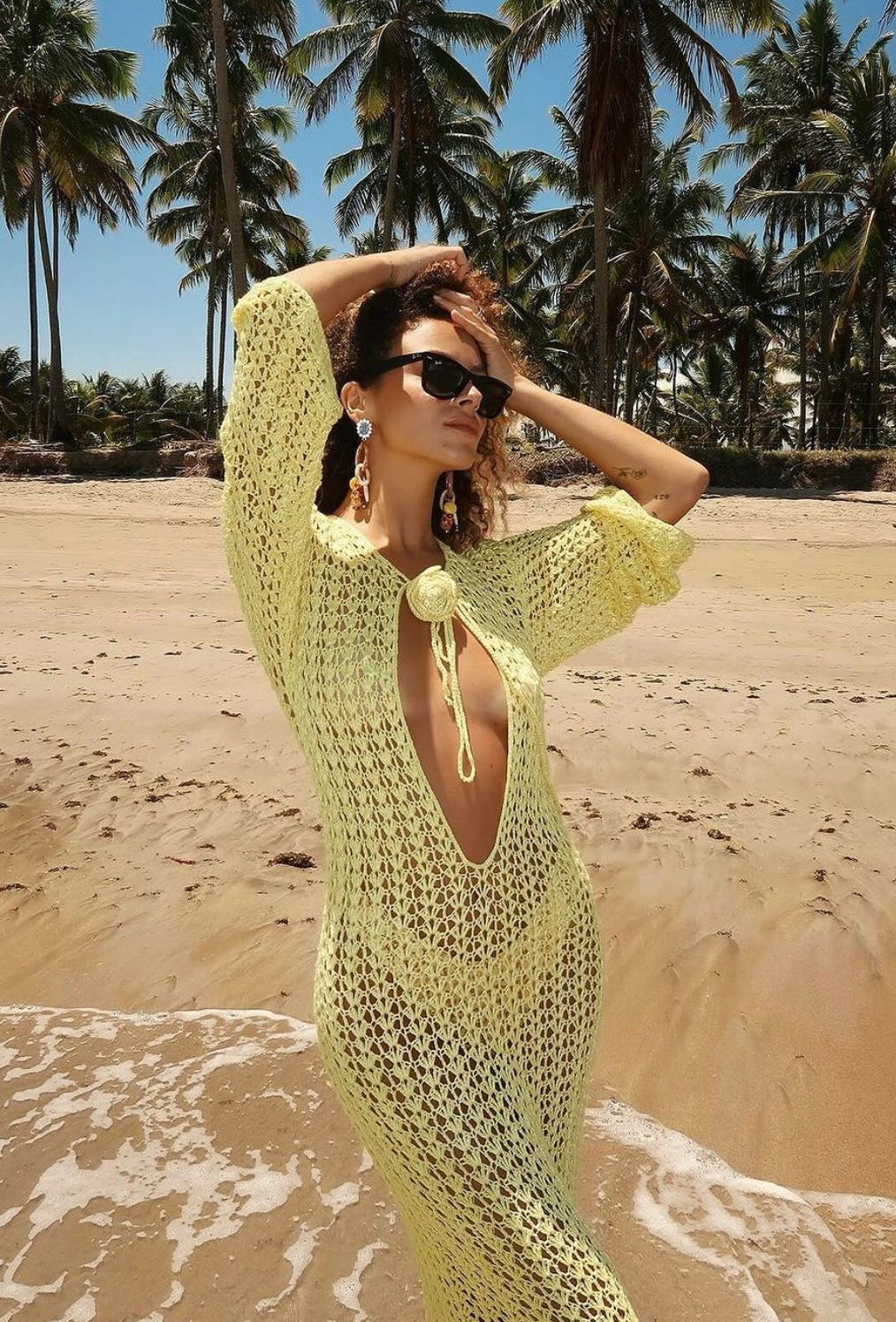 Vestido Heart Fios de Seda Amarelo