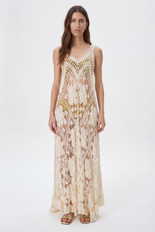 Vestido em Renda Filé Creme