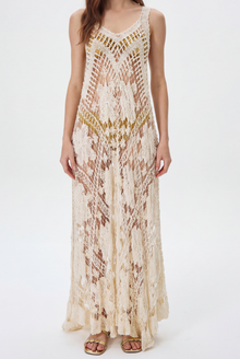 Vestido em Renda Filé Creme