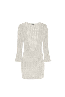 Vestido em Crochê Luna Curto Branco