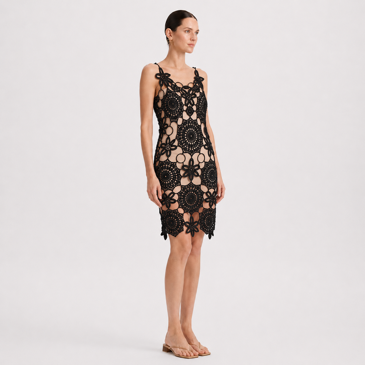 Vestido Estrela do Mar em Crochê Preto