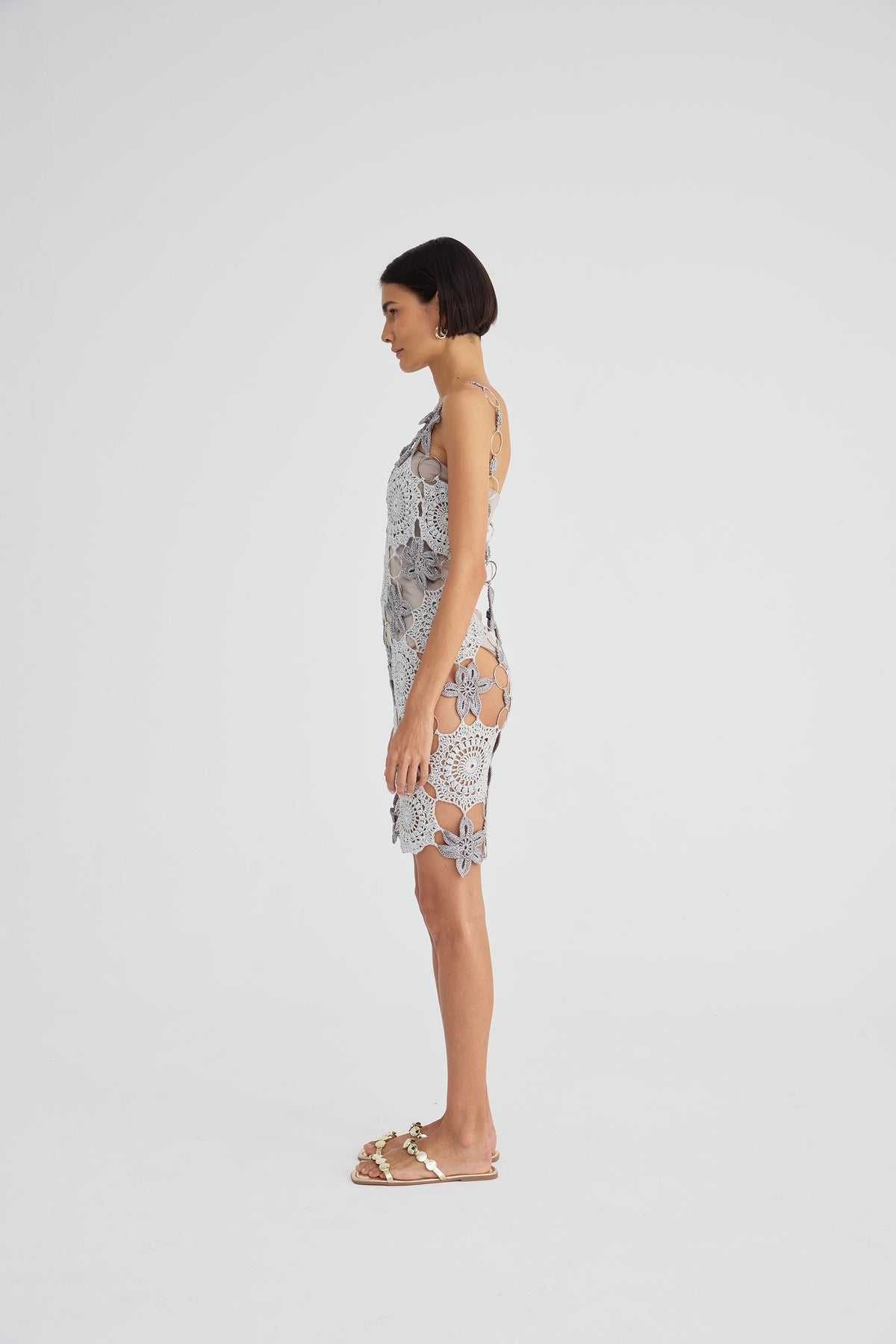 Vestido Estrela do Mar em Crochê Prata