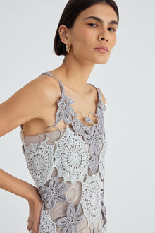 Vestido Estrela do Mar em Crochê Prata