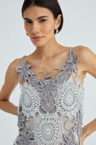 Vestido Estrela-do-mar em Crochê Prata