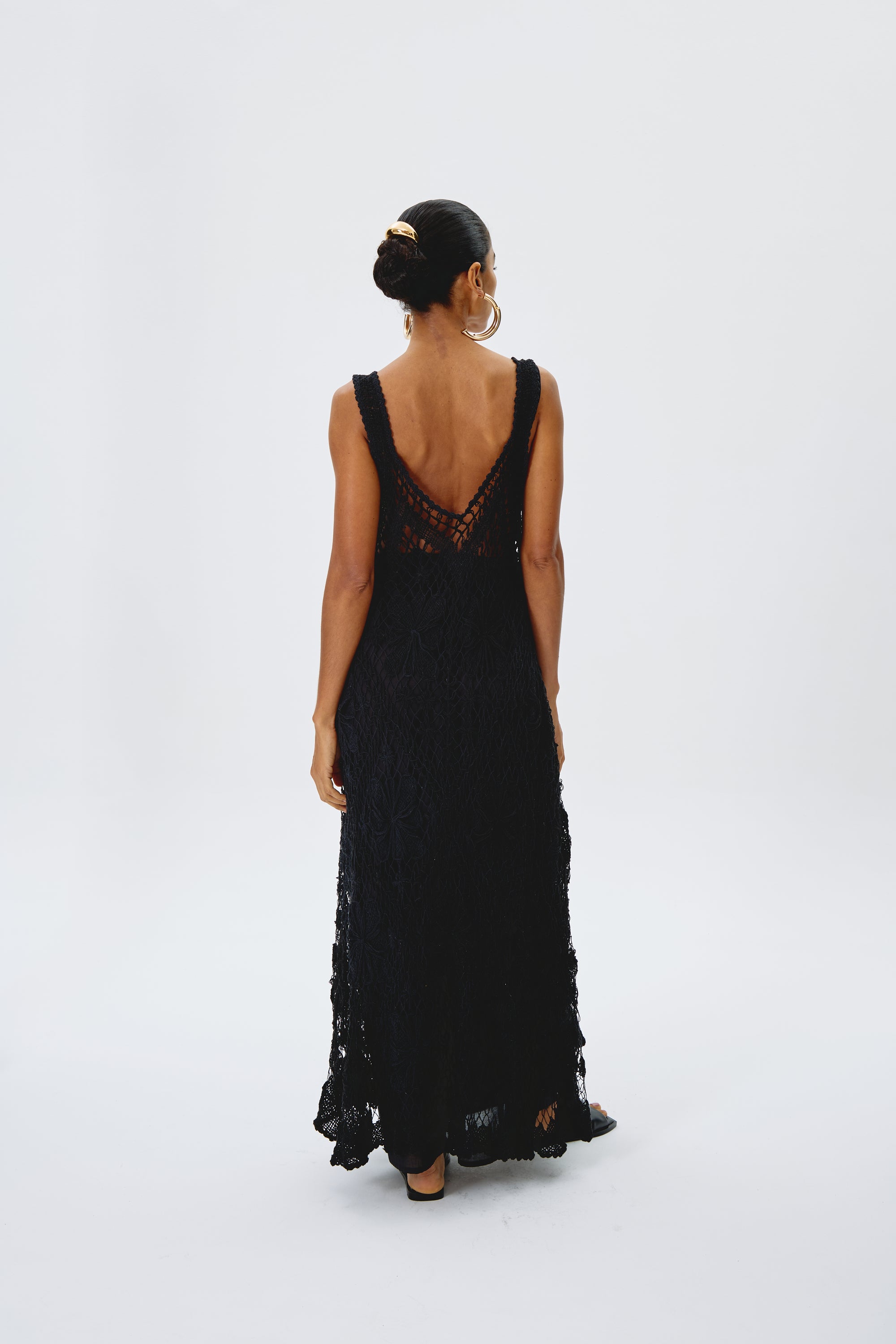 Vestido em Renda Filé Preto