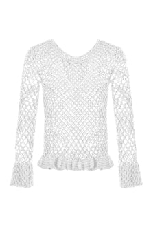 Top Escamas em Crochê Branco